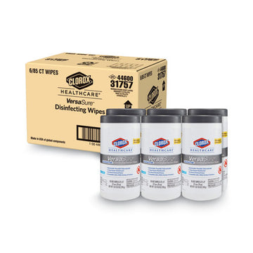 Clorox® Healthcare® Versasure Cleaner Disinfectant Wipes, 1-ply, 6.75" X 8", White, 85-canister, 6 Canisters-carton freeshipping - TVN Wholesale